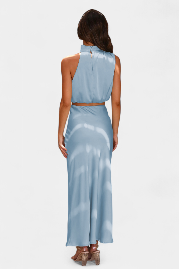 Hanna Asymmetric Top & Skirt Set