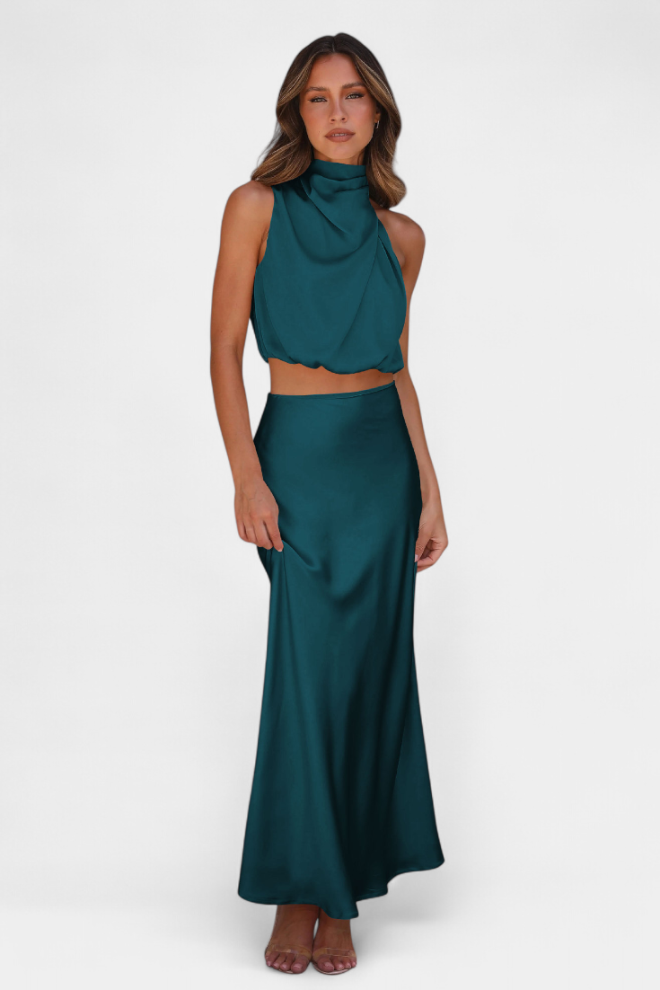 Hanna Asymmetric Top & Skirt Set
