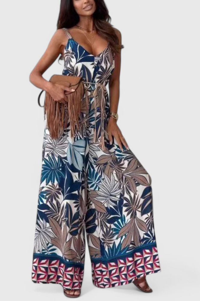 Gabriella Wide-Leg Jumpsuit with Bold Print