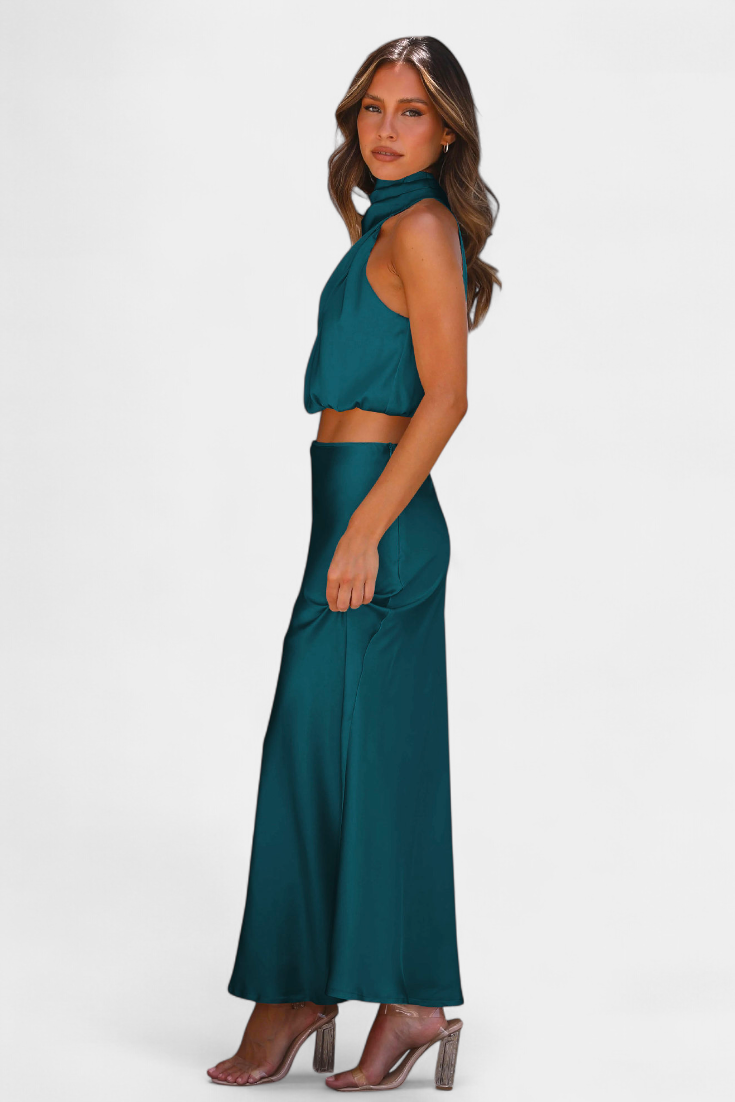 Hanna Asymmetric Top & Skirt Set