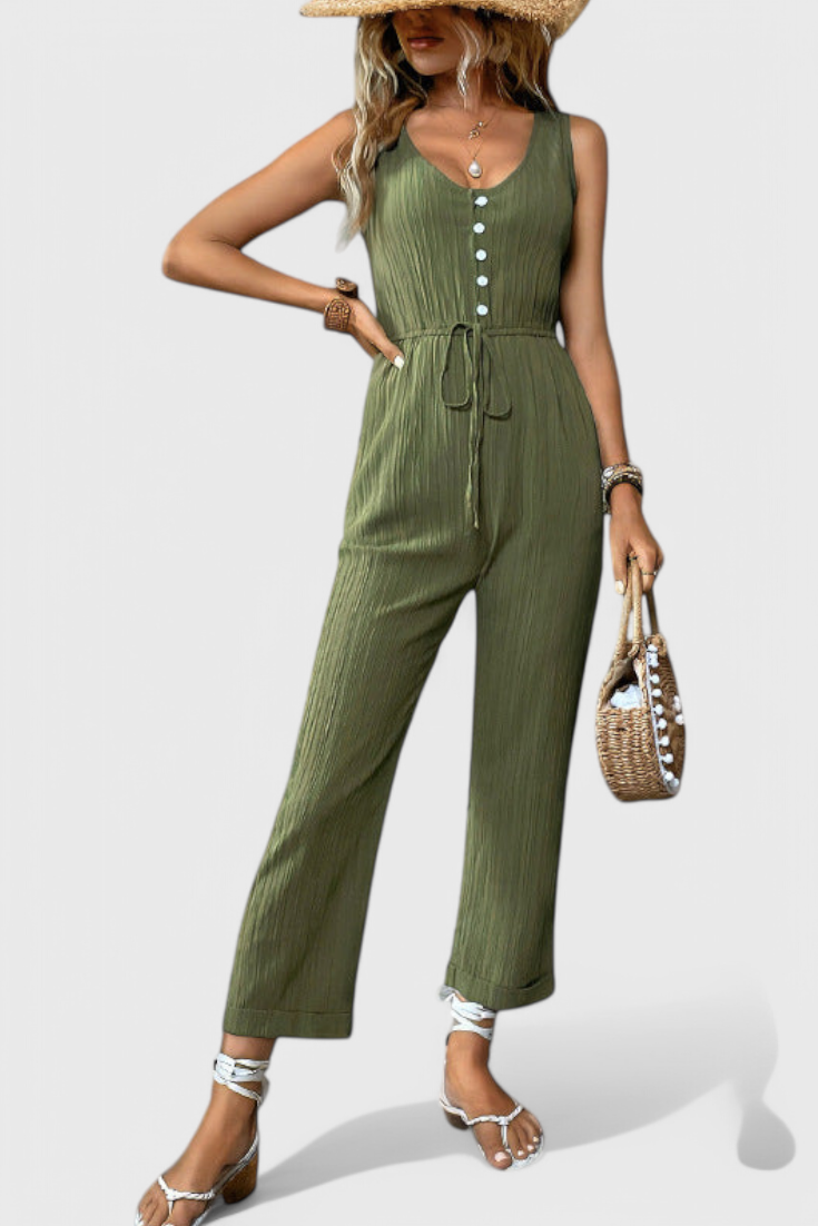 Marisela Textured V-Neck Jumpsuit