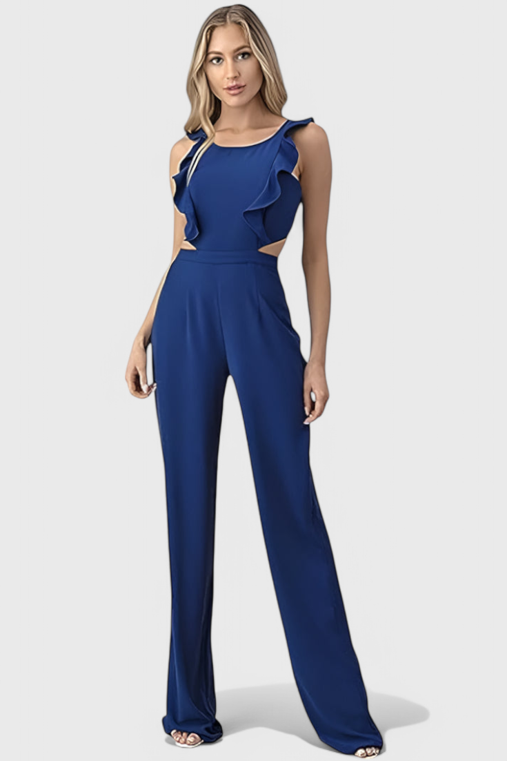 Isadora Ruffle-Trim Cut-Out Jumpsuit