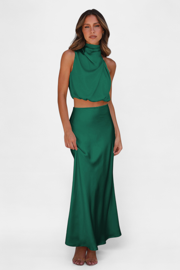 Hanna Asymmetric Top & Skirt Set