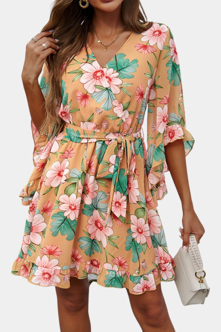 Besa Printed Floral Midi Dress