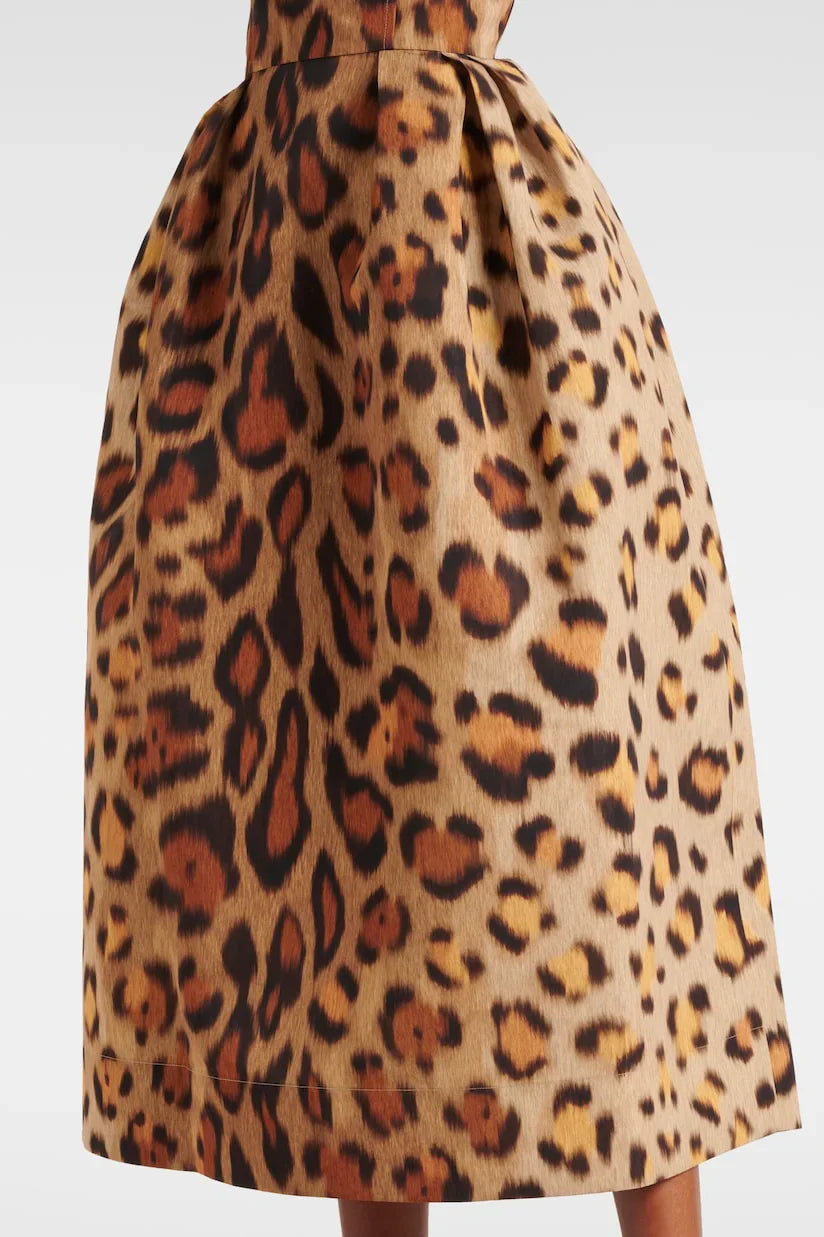 Tiana Leopard Bustier Midi Dress