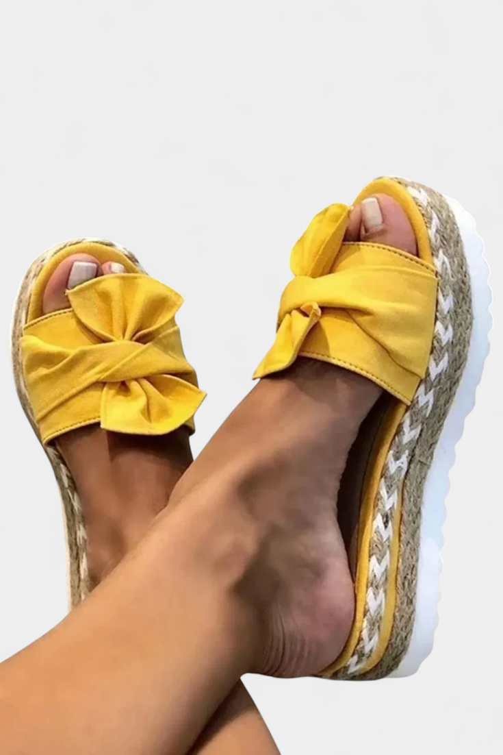 Cveta Espadrille Bow Platform Sandals