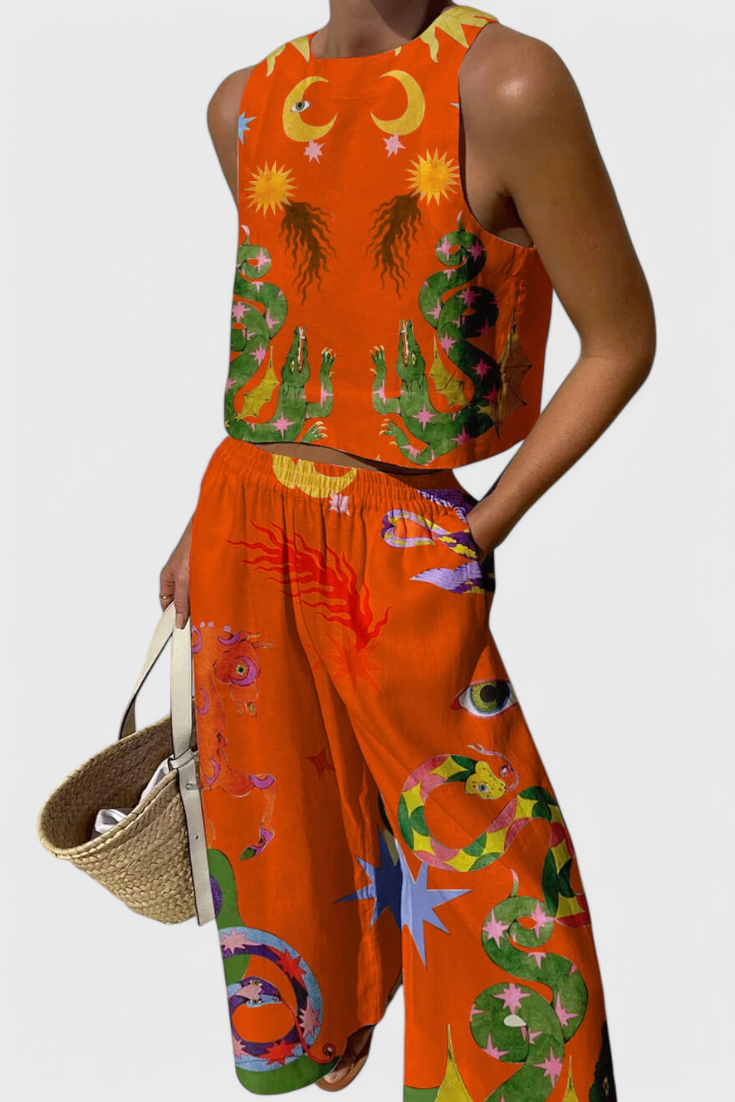 Avelina Two-Piece Set with Relaxed Minimalist Silhouette