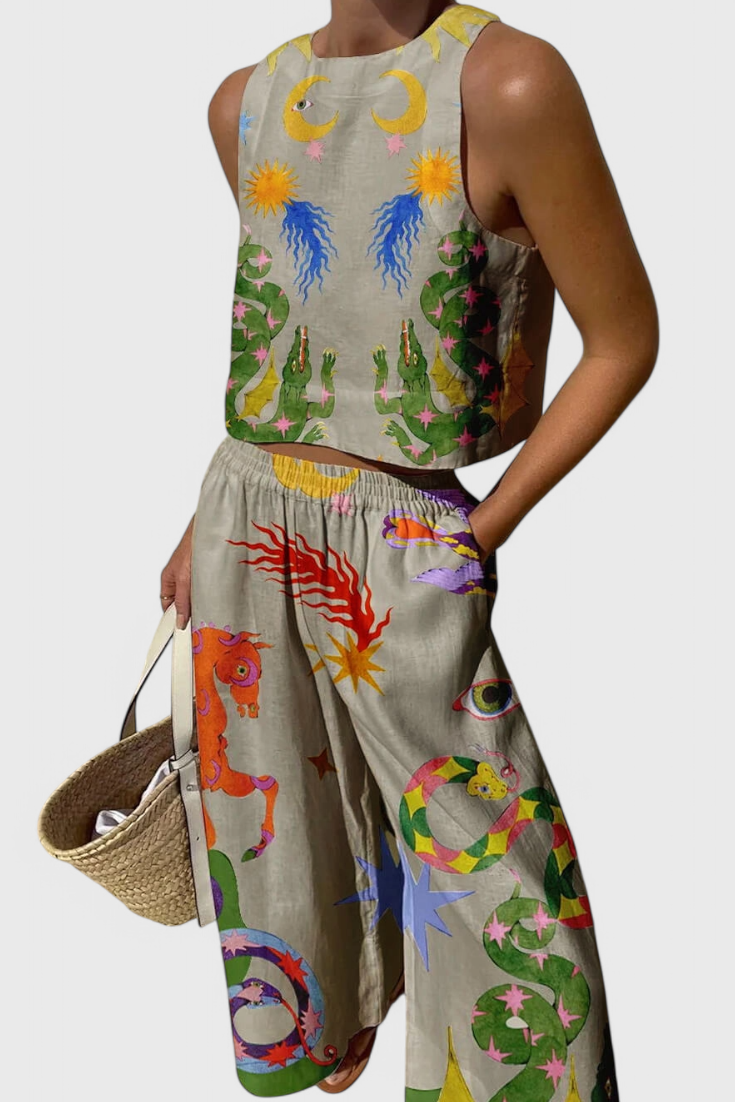 Avelina Two-Piece Set with Relaxed Minimalist Silhouette