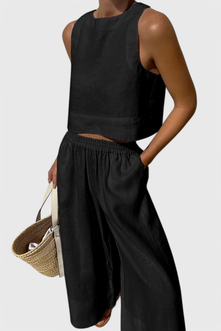 Avelina Two-Piece Set with Relaxed Minimalist Silhouette