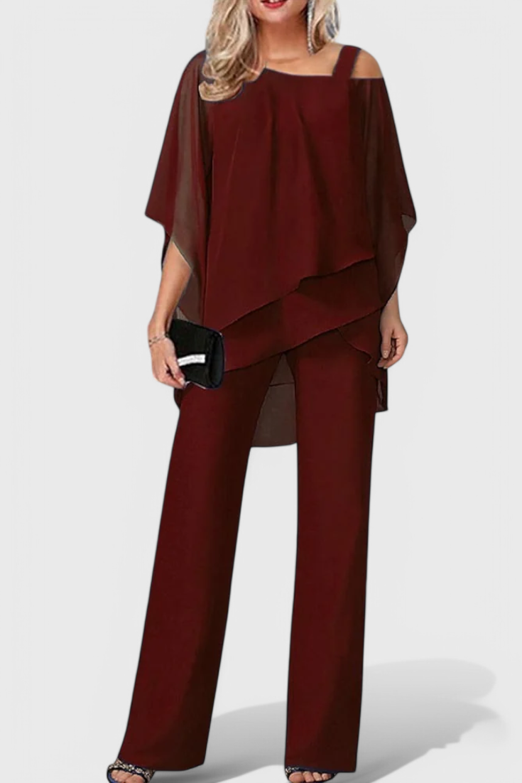 Kitty Cold Shoulder Two-Piece Set