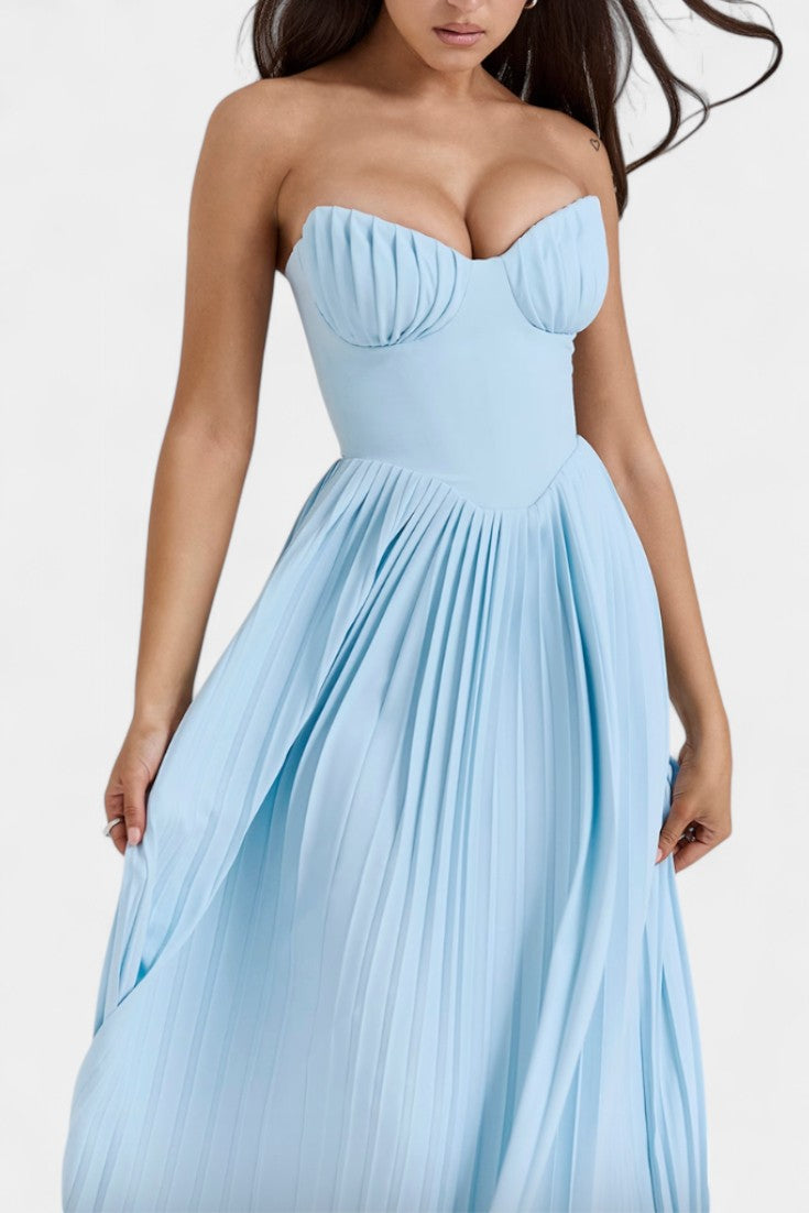 Seraphina Strapless Pleated Bustier Dress