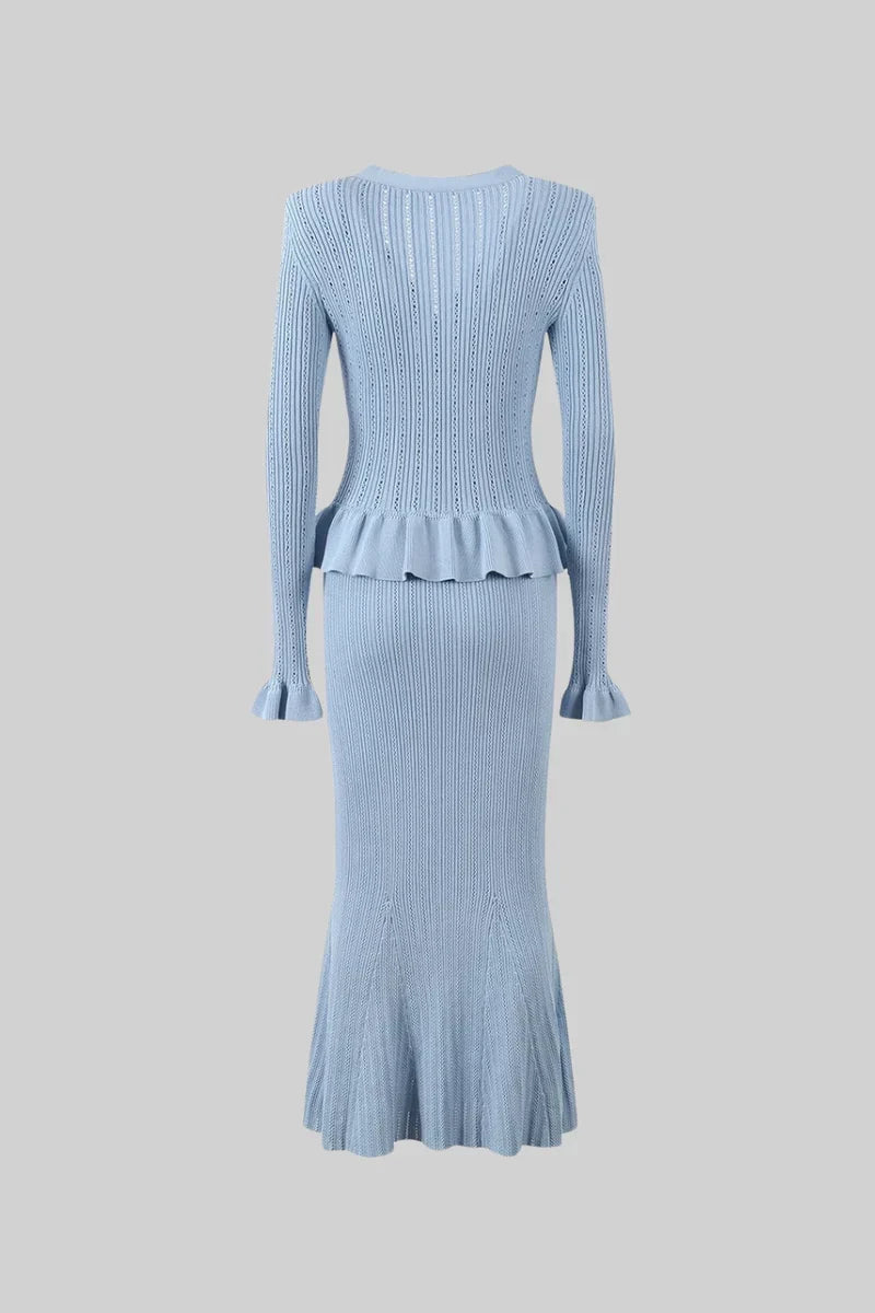 Cressida Refined Knit Midi Dress & Buttoned Top Set