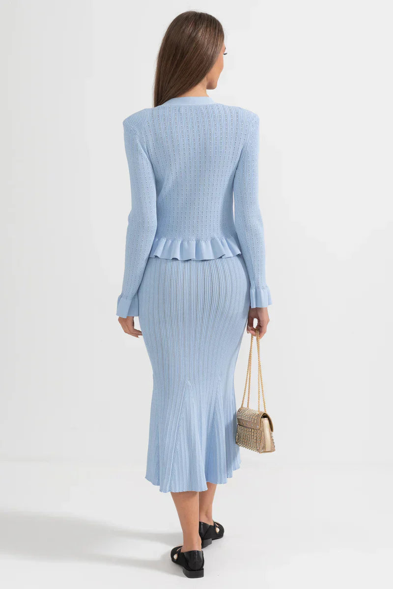 Cressida Refined Knit Midi Dress & Buttoned Top Set