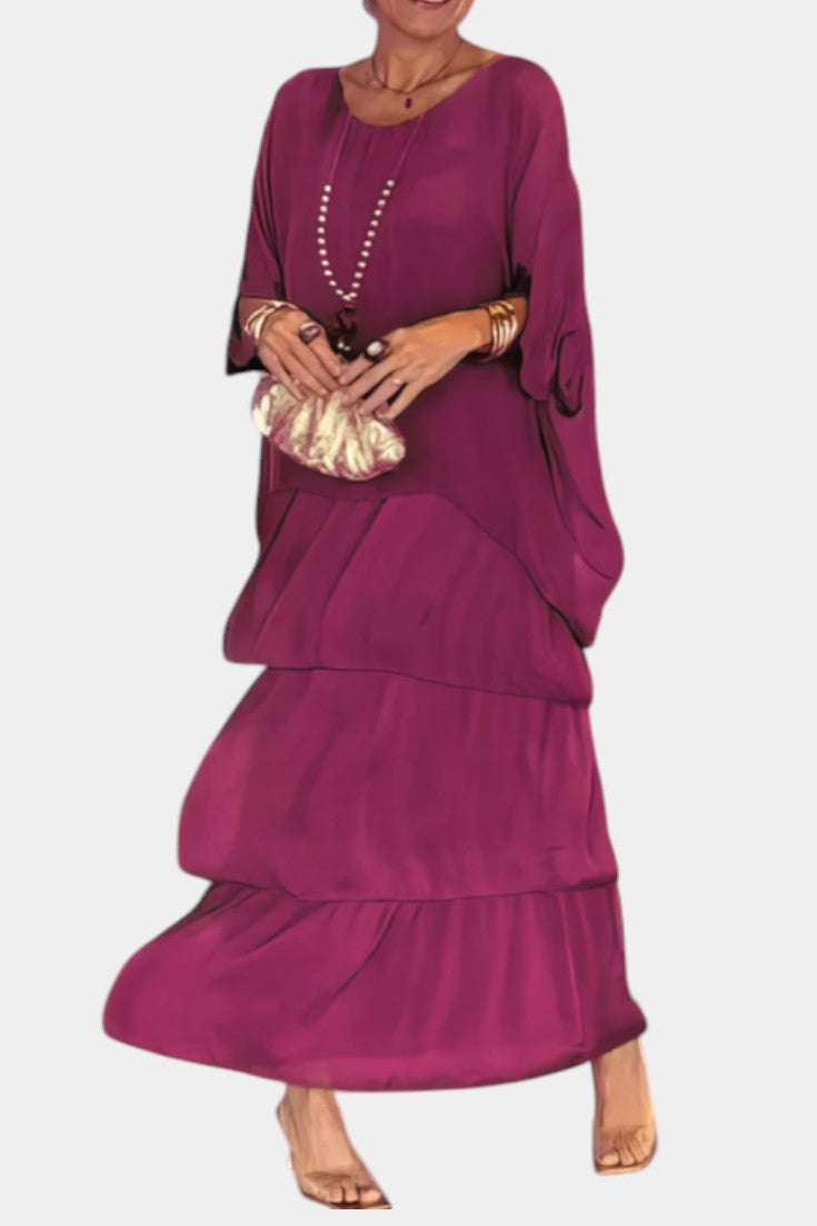 Caroline Tiered Batwing Maxi Dress