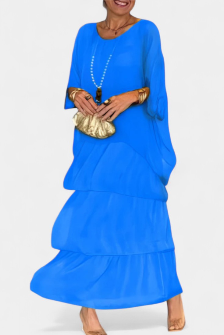 Caroline Tiered Batwing Maxi Dress