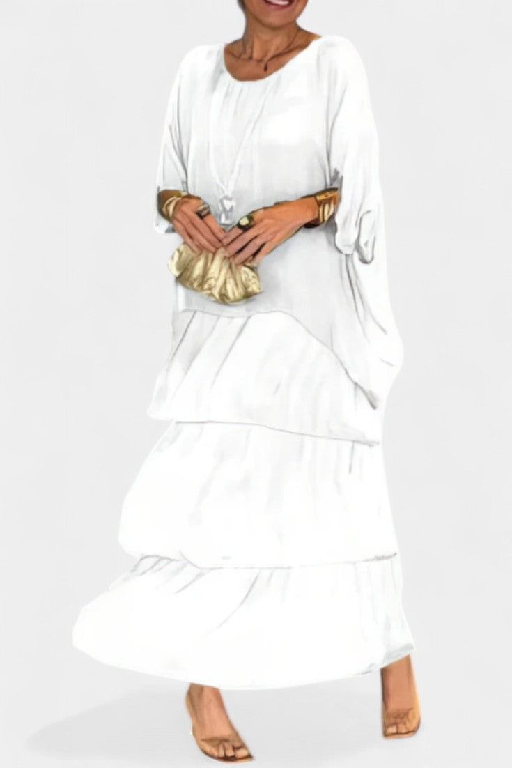 Caroline Tiered Batwing Maxi Dress