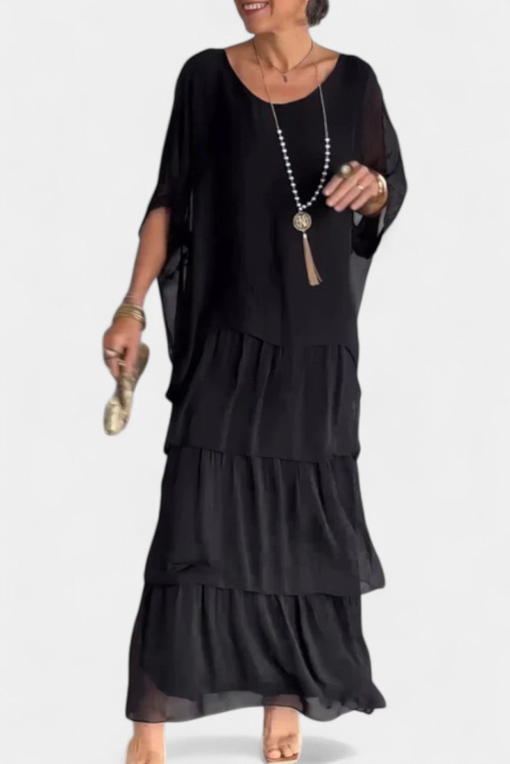 Caroline Tiered Batwing Maxi Dress