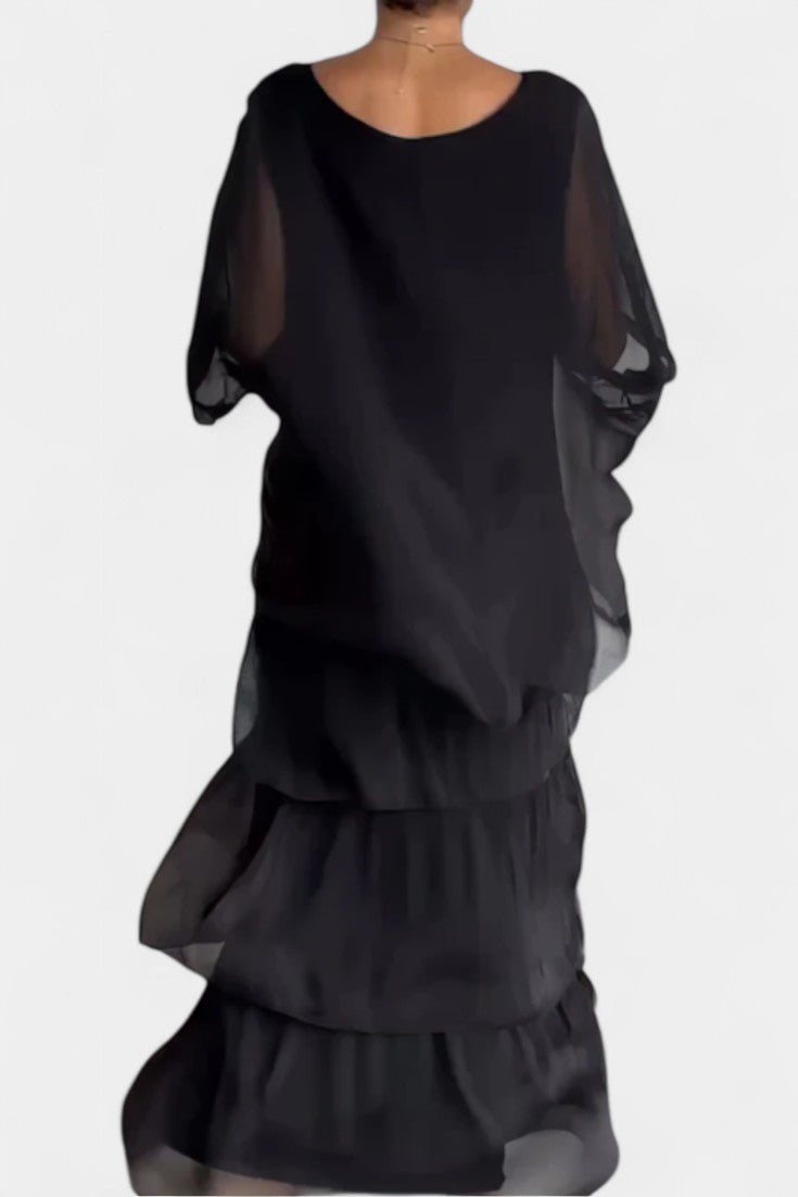 Caroline Tiered Batwing Maxi Dress
