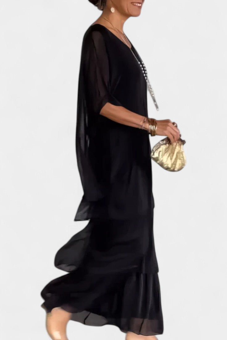 Caroline Tiered Batwing Maxi Dress