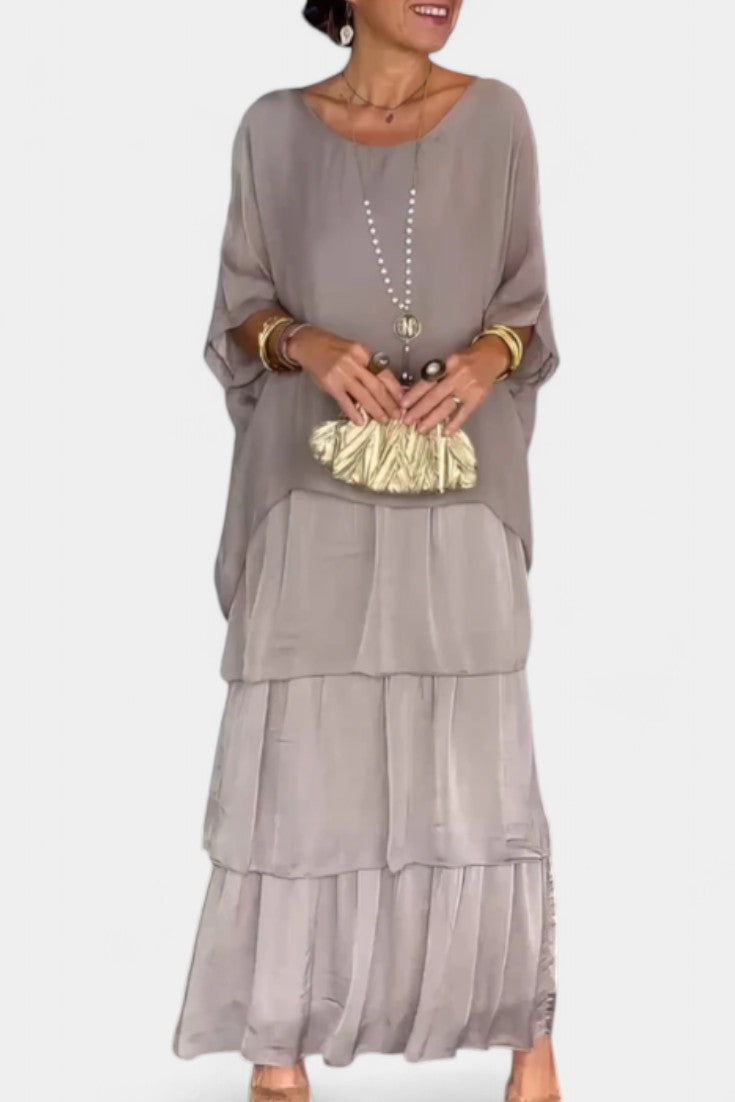 Caroline Tiered Batwing Maxi Dress