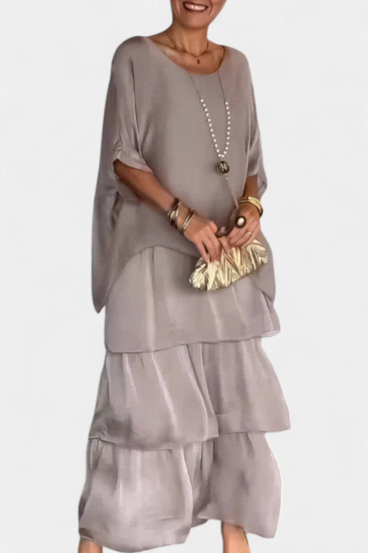 Caroline Tiered Batwing Maxi Dress