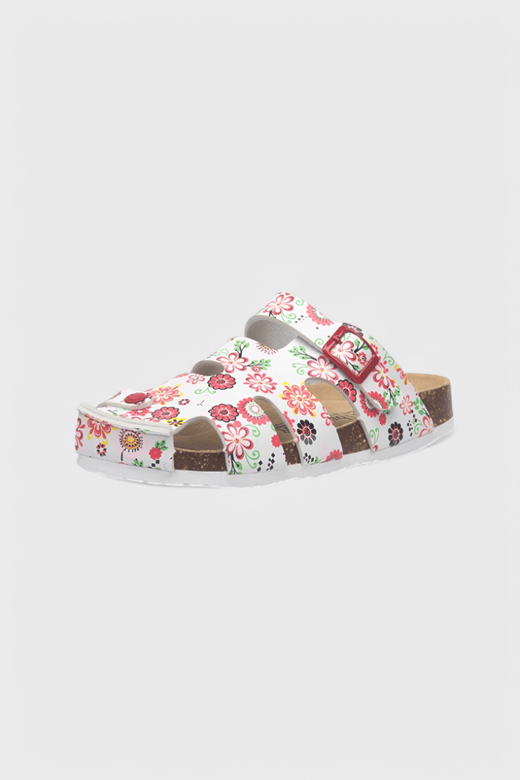 Isolde Buckled Cork Slide Clogs