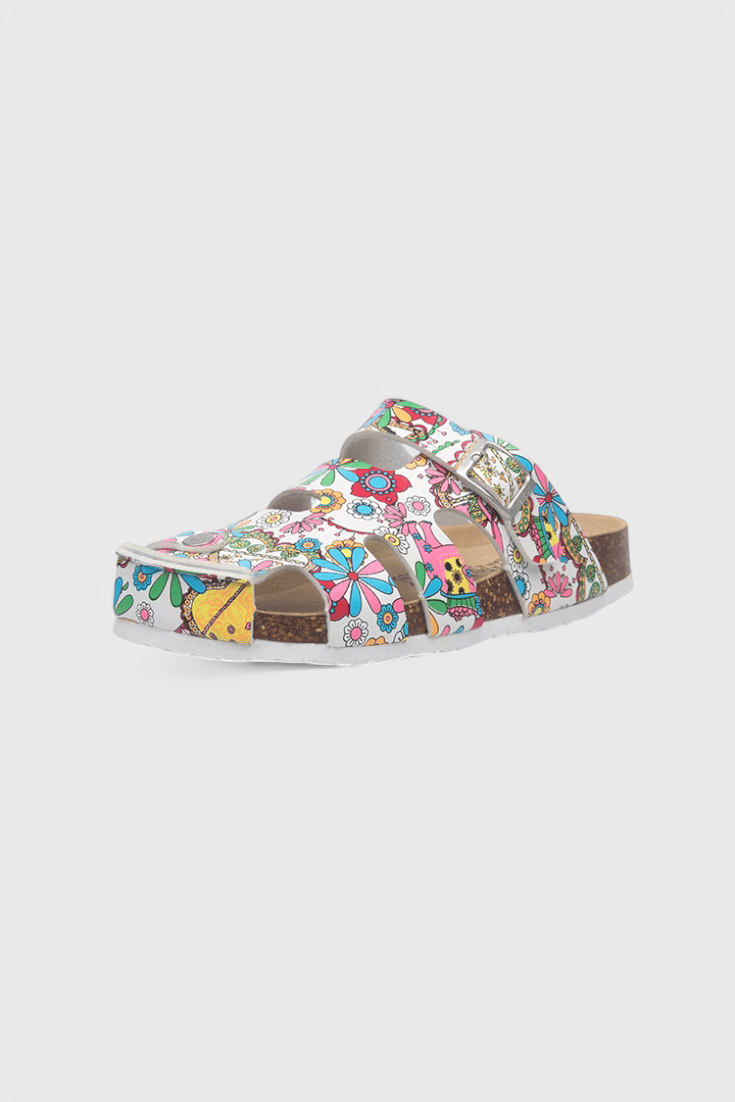 Isolde Buckled Cork Slide Clogs
