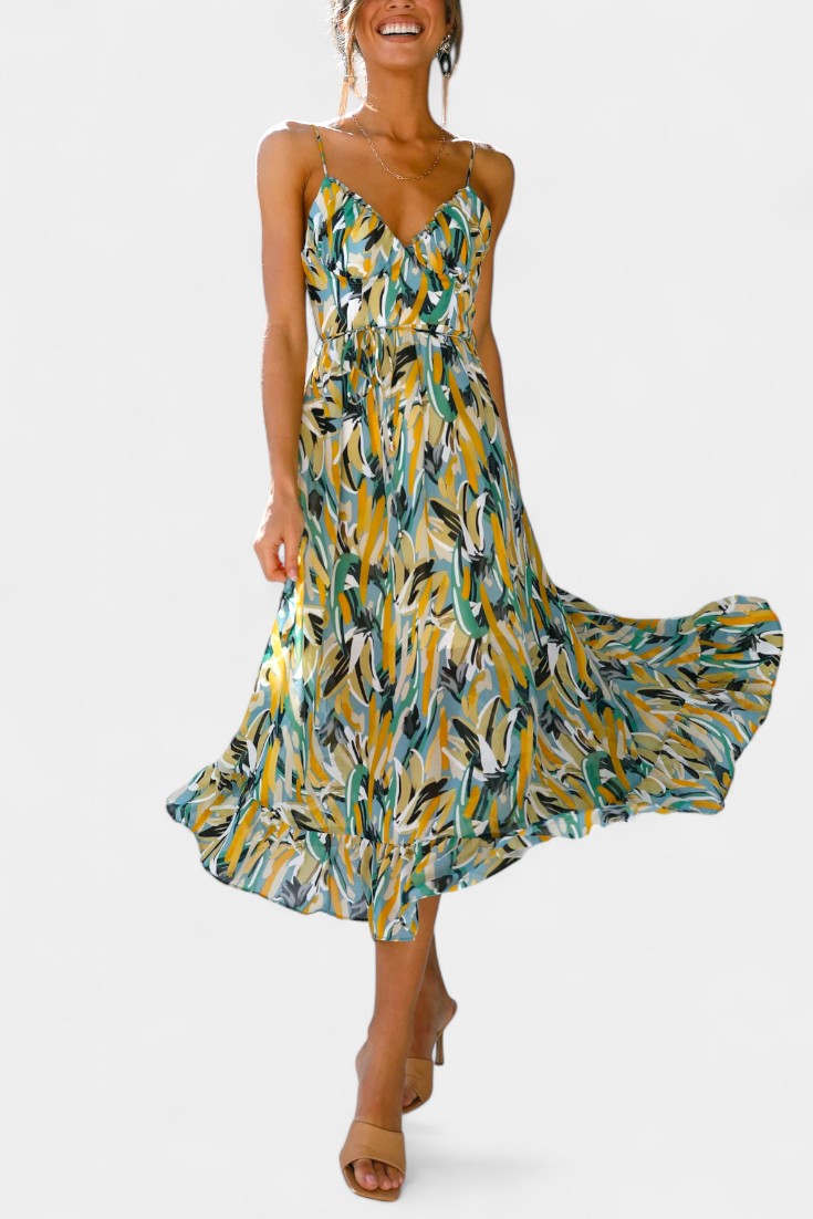 Fiona Vibrant Print Midi Dress