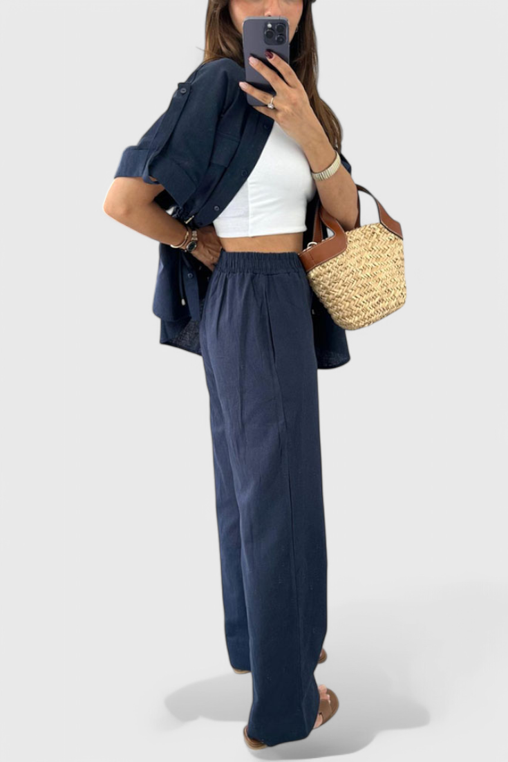 Lani Relaxed Two-Piece Shirt and Trousers Set