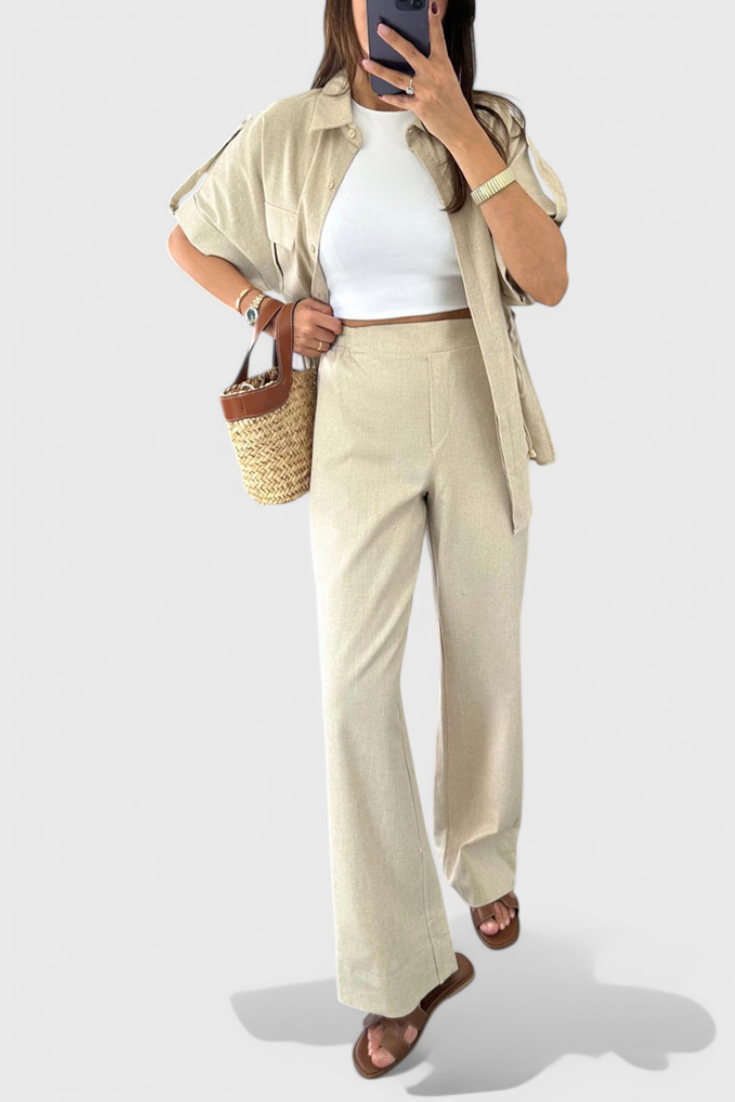 Lani Relaxed Two-Piece Shirt and Trousers Set