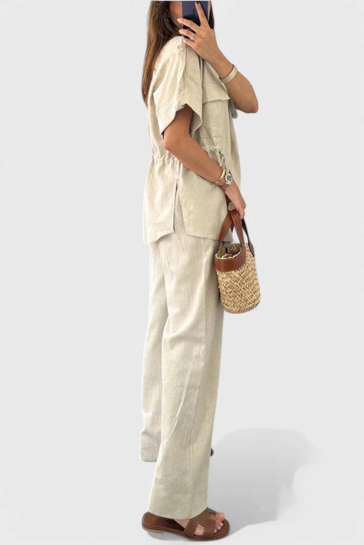 Lani Relaxed Two-Piece Shirt and Trousers Set