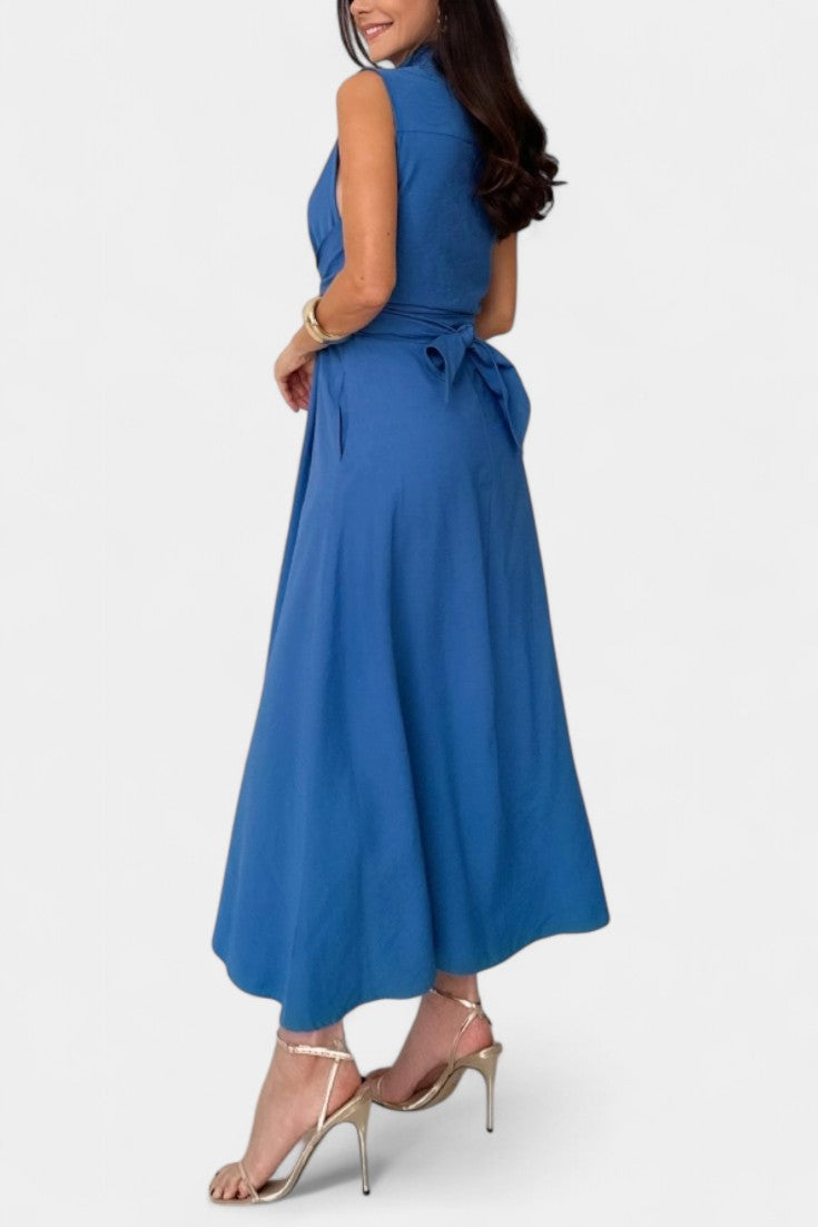 Meryl Shirt-Style Single-Breasted Midi Dress