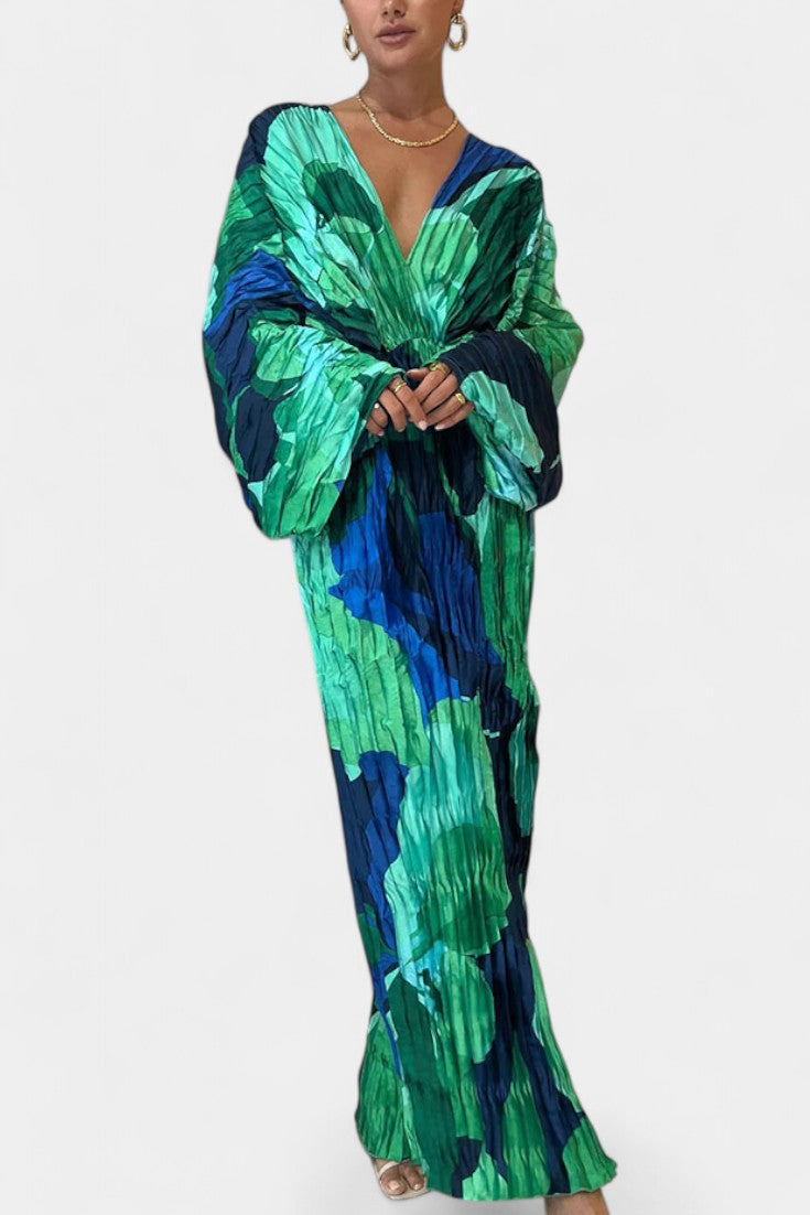 Rebecca Pleated Cut-Out Maxi Dress