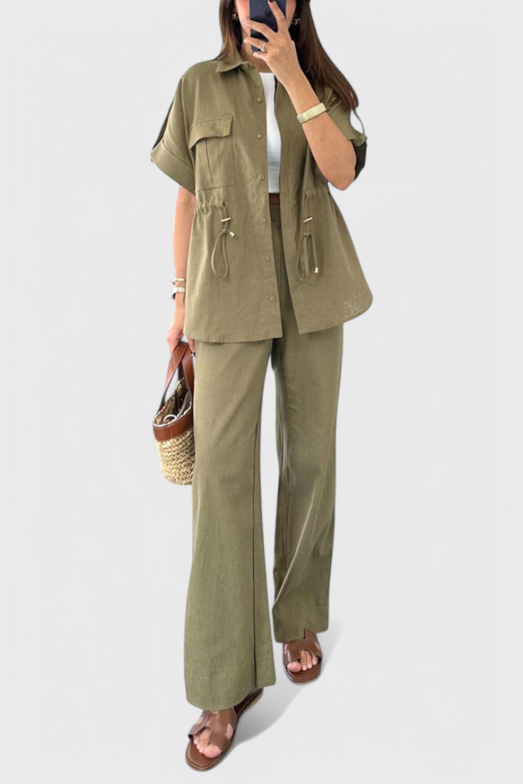 Lani Relaxed Two-Piece Shirt and Trousers Set