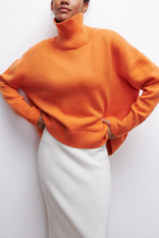 Kaisey Cloudless Sky Turtleneck Oversized Jumper