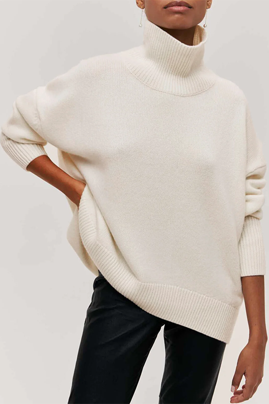 Kaisey Cloudless Sky Turtleneck Oversized Jumper
