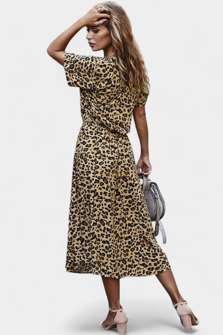 Rovena Polka Dot Shirt Midi Dress