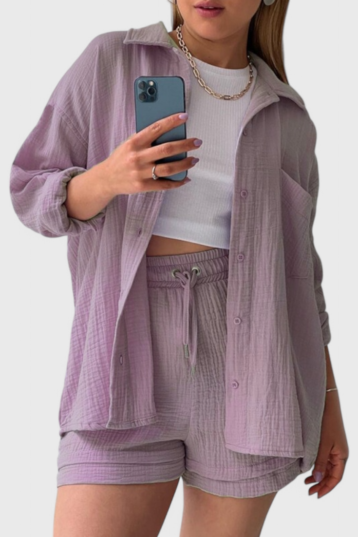 Xenia Relaxed Lounge Collar Set