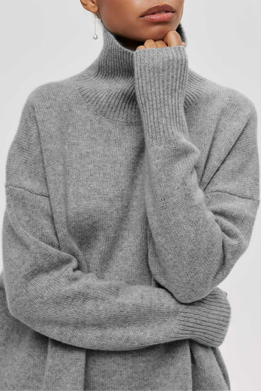 Kaisey Cloudless Sky Turtleneck Oversized Jumper