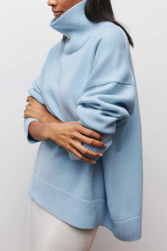 Kaisey Cloudless Sky Turtleneck Oversized Jumper