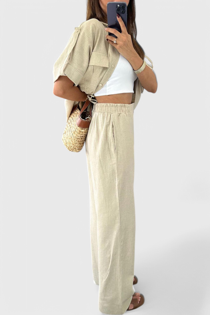 Lani Relaxed Two-Piece Shirt and Trousers Set