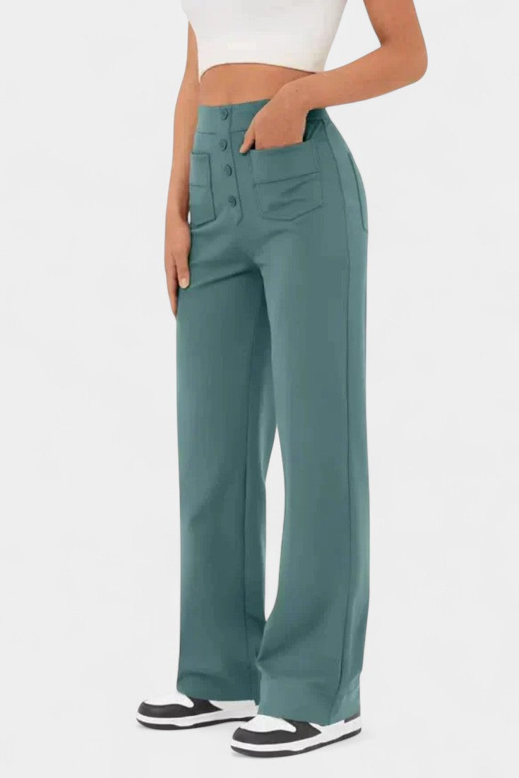 Nova High-Waisted Stretch Straight-Leg Pants