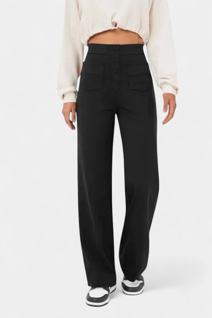 Nova High-Waisted Stretch Straight-Leg Pants