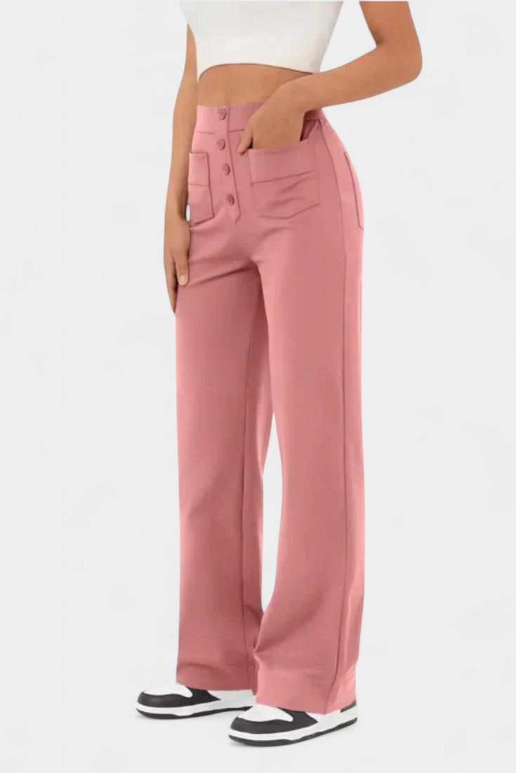 Nova High-Waisted Stretch Straight-Leg Pants