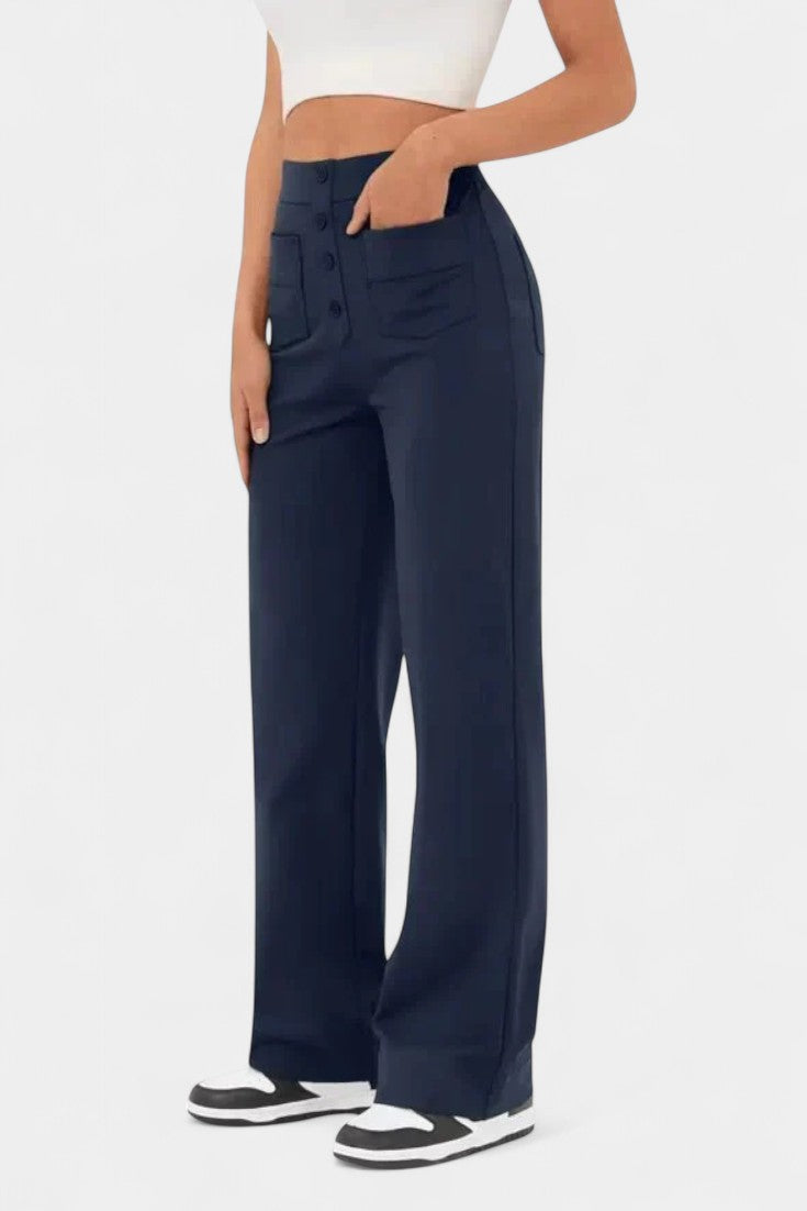 Nova High-Waisted Stretch Straight-Leg Pants