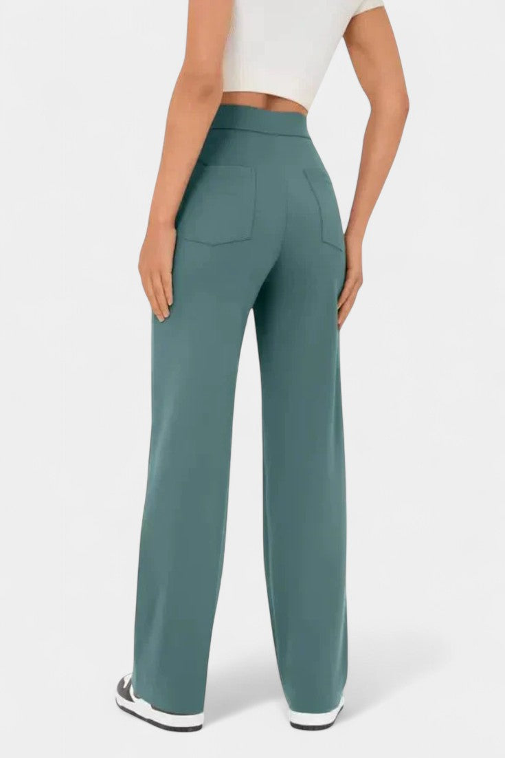 Nova High-Waisted Stretch Straight-Leg Pants