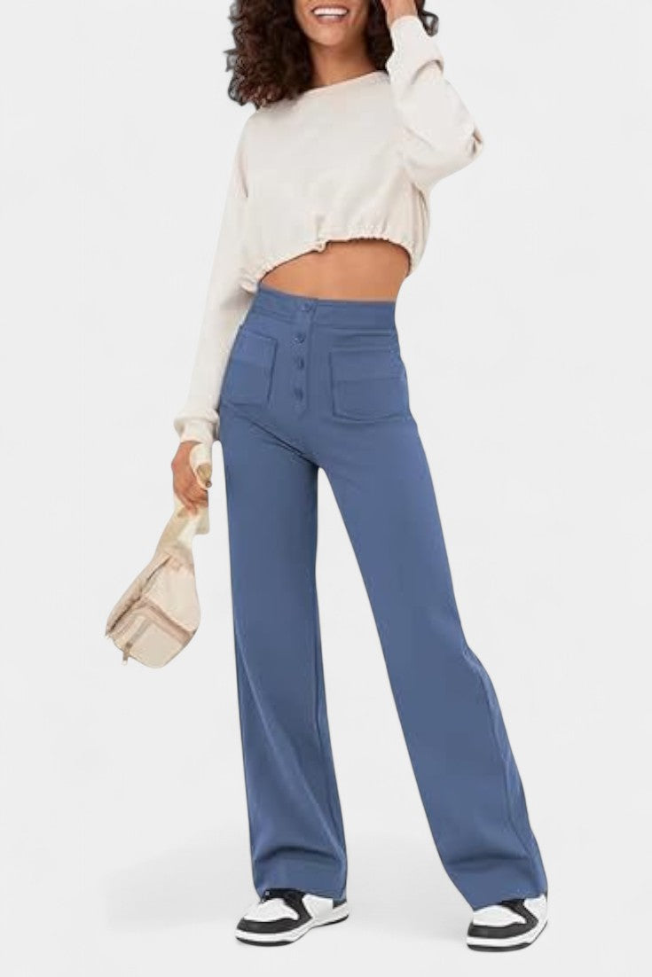 Nova High-Waisted Stretch Straight-Leg Pants