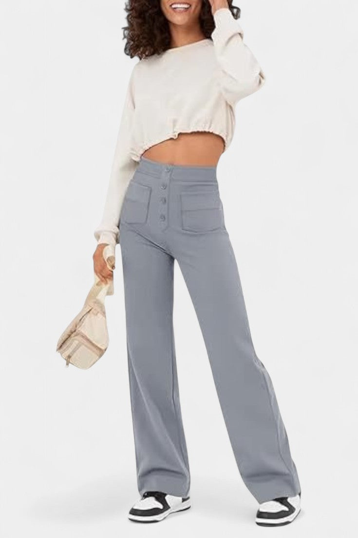 Nova High-Waisted Stretch Straight-Leg Pants
