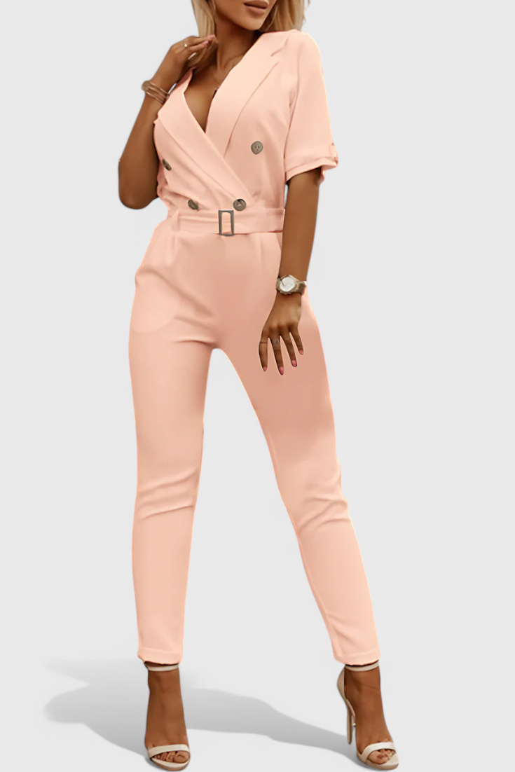 Vivienne V-Neck Jumpsuit with Effortless Elegance