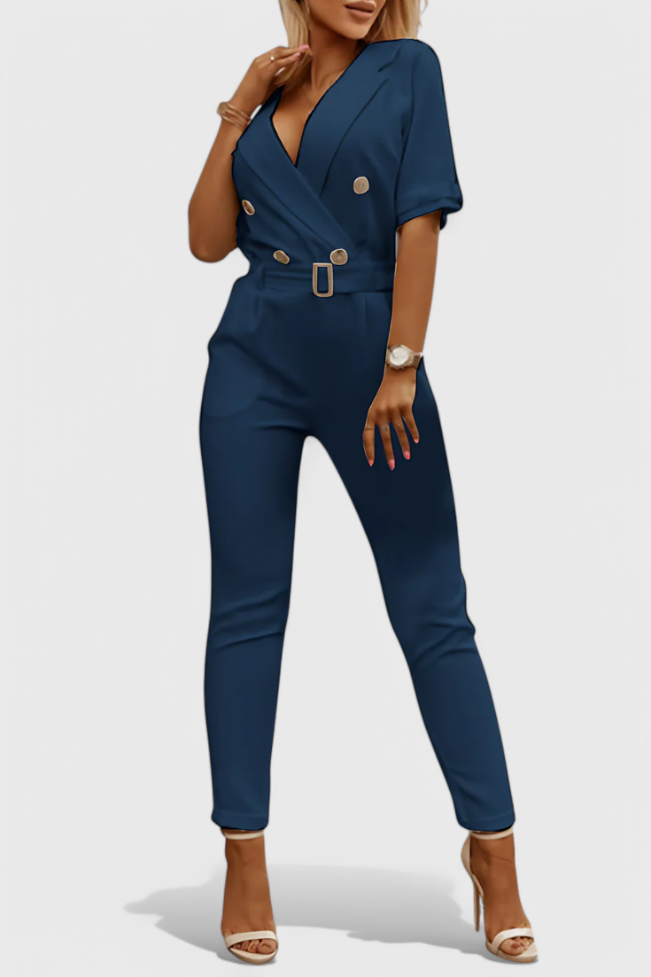 Vivienne V-Neck Jumpsuit with Effortless Elegance